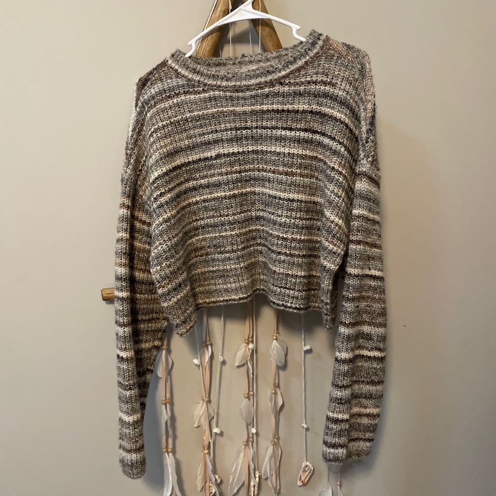 Garage knit cropped multicolor sweater!